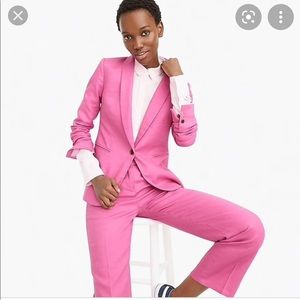 J Crew Parke blazer & pants in pink stretch linen
